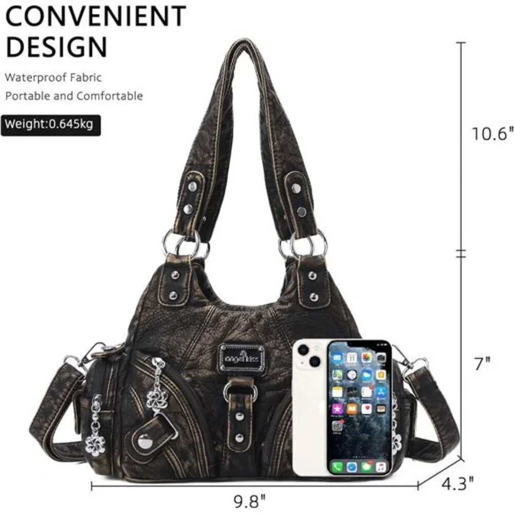 Purses for Women Small Hobo Shoulder Bags Vagen Leather Multi-Pocket
